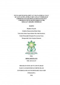 Image of Pengaruh Kemampuan Manajerial dan Kualitas Pelaporan Keuangan terhadap Agresivitas Pajak dengan Pengungkapan Corporate Social Responsibility (CSR) Sebagai Variabel Moderasi