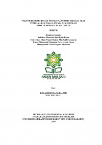 Image of Faktor Pengaruh Niat Penggunaan QRIS Sebagai Alat Pembayaran Zakat, Infaq, dan Sedekah Pada Generasi Z di Soloraya