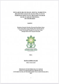 Image of Pengaruh brand image, digital mareketing , religiusitas dan kualitas pelayanan terhadap keputusan menjadi nasabah bank syariah indonesia di sukoharjo