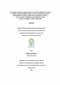Image of ANALISIS KINERJA REKSADANA SAHAM SYARIAH MENGGUNAKAN RASIO CAGR (COMPOUNDED ANNUAL GROWTH RATE), DRAWDPOWN, EXSPENSE RATIO, DAN TOTAL AUM (ASSET UNDER MANAGEMENT) PADA APLIKASI BIBIT TAHUN 2020-2021