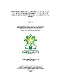 Image of Pengaruh Religiusitas, Gender, Latar Belakang Pendidikan, Transparansi, dan Akuntabilitas terhadap Kepatuhan Muzakki dalam Membayar Zakat