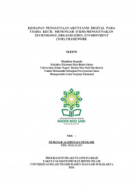 Image of KESIAPAN PENGGUNAAN AKUNTANSI DIGITAL PADA  USAHA KECIL MENENGAH (UKM) MENGGUNAKAN TECHNOLOGY, ORGANIZATION, ENVIRONMENT (TOE) FRAMEWORK