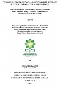 Image of Pengaruh Corporate Social Reasponsibility dan Tata Kelola Terhadap Nilai Perusahaan (Studi Kasus Pada Perusahaan Property Real Estate dan Kontruksi Yang Terdaftar di Bursa Efek Indonesia periode 2017-2019)