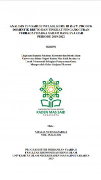 Image of ANALISIS PENGARUH INFLASI, KURS, BI RATE, PRODUK DOMESTIK BRUTO DAN TINGKAT PENGANGGURAN TERHADAP HARGA SAHAM BANK SYARIAH PERIODE 2019-2022