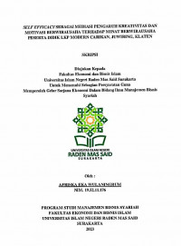 Image of SELF EFFICACY SEBAGAI MEDIASI PENGARUH KREATIVITAS DAN MOTIVASI BERWIRAUSAHA TERHADAP MINAT BERWIRAUSAHA PESERTA DIDIK LKP MODERN CARIKAN, JUWIRING, KLATEN