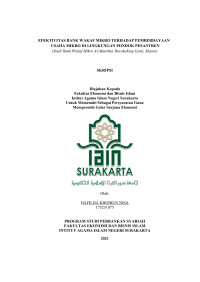 Image of Efektivitas Bank Wakaf Mikro Terhadap Pemberdayaan Usaha Mikro Di Lingkungan Pondok Pesantren (Studi Bank Wakaf Mikro Al-Manshur Barokahing Gusti, Klaten)