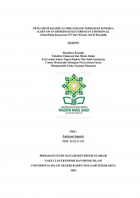 Image of PENGARUH KEADILAN ORGANISASI TERHADAP KINERJA
KARYAWAN DIMEDIASI KECERDASAN EMOSIONAL
(Studi Pada Karyawan PT Sari Warna Asli II Boyolali)