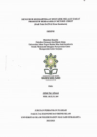 Image of MENGUKUR KESEJAHTERAAN MUSTAHIK MELALUI ZAKAT PRODUKTIF BERDASARKAN METODE CIBEST (Studi Pada BAZNAS Kota Surakarta)