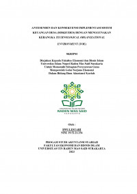 Image of Antesenden dan implementasi sistem keuangan desa (siskeudes) terhadap akuntabilitas dengan kerangka technological organizational environment (TOE)
