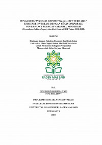 Image of Pengaruh Financial Reporting Quality Terhadap Efisiensi Investasi Dengan Good Corporate Governance Sebagai Variabel Moderasi