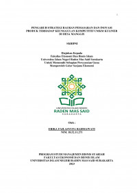 Image of PENGARUH STRATEGI BAURAN PEMASARAN DAN INOVASI PRODUK TERHADAP KEUNGGULAN KOMPETITIF UMKM KULINER DI DESA MANGGIS